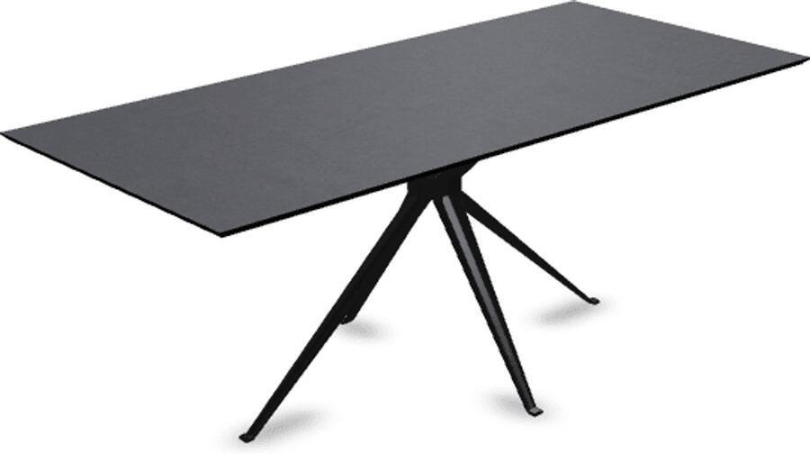 KAS20 Melamine eettafel beton donker Recht Anna onderstel beton tafel