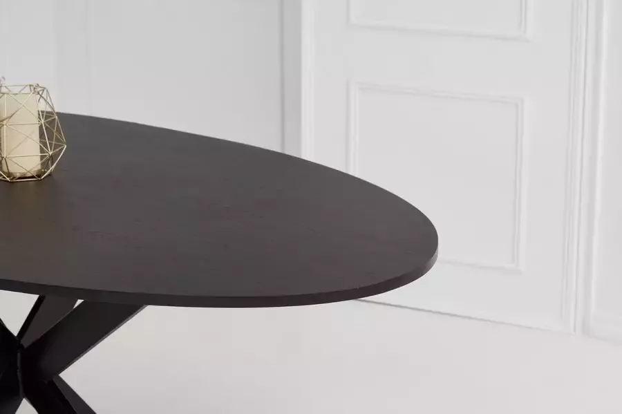 KAS20 Ovale eiken voordeeltafel Zwart 2 cm Matrix poot ultra dun eiken tafel 240 x 100 cm