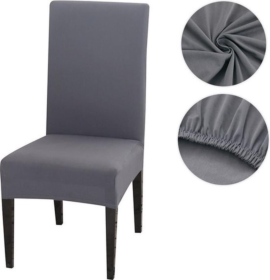 Kasey Products Kasey s Stoelhoes voor Eetkamerstoel 2 Stuks Stretch Materiaal Universele Stoelhoezen Zwart