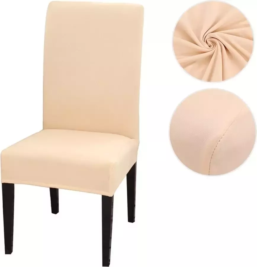 Kasey Products Kasey s Stoelhoes voor Eetkamerstoel 2 Stuks Stretch Materiaal Universele Stoelhoezen Lichtbruin