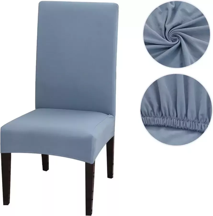 Kasey Products Kasey s Stoelhoes voor Eetkamerstoel 2 Stuks Stretch Materiaal Universele Stoelhoezen Caribbean Blauw