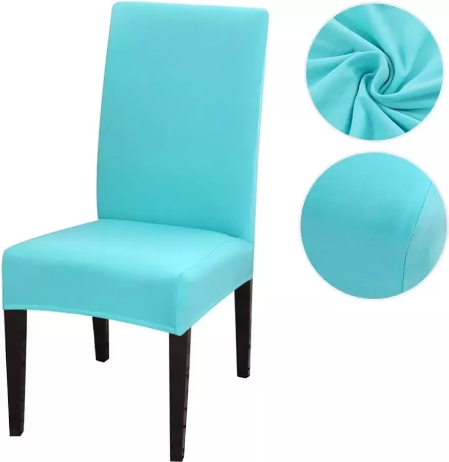 Kasey Products Stoelhoes voor Eetkamerstoel Stretch Materiaal Universele Stoelhoezen 2 Stuks Turquoise Blauw