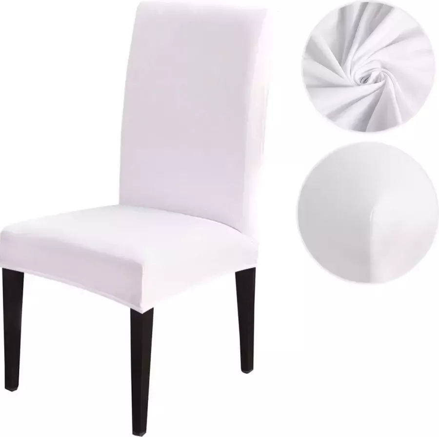 Kasey Products Kasey s Stoelhoes voor Eetkamerstoel 2 Stuks Stretch Materiaal Universele Stoelhoezen Wit - Foto 2