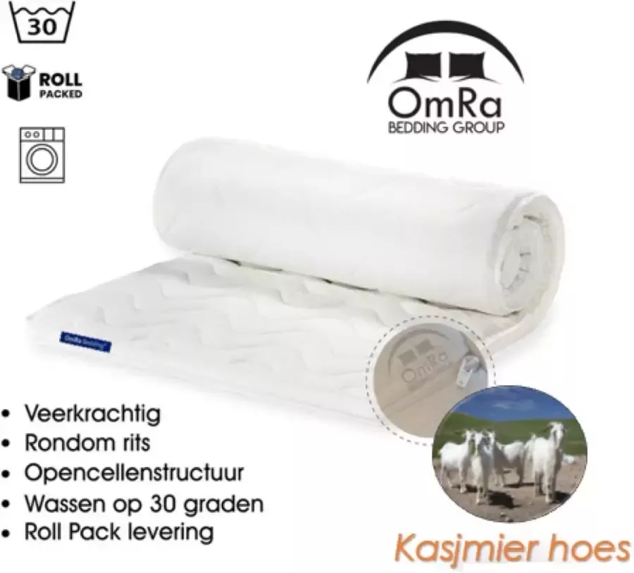 Kasjmier traagschuim Omra Topdek Matras Traagschuim Nasa Kasjmier 160x200x7 cm
