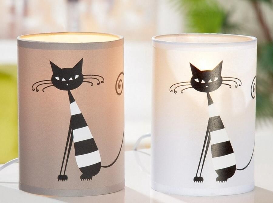 Katdootje Lamp Zwart witte kat