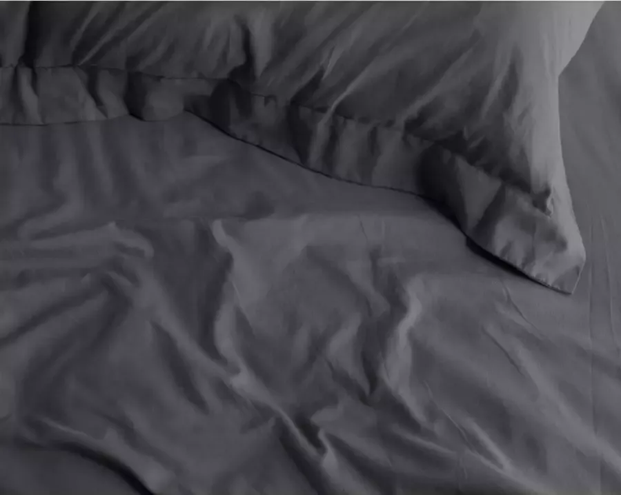 Cotton Satin Fitted Sheet Premium katoen satijn hoeslaken antraciet 120x200 (twijfelaar) zacht en ademend luxe en chique uitstraling subtiele glans ideale pasvorm - Foto 2