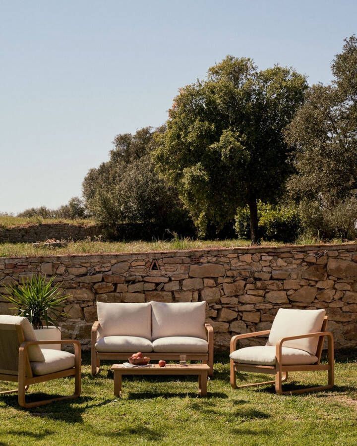 Kave Home 100% outdoor salontafel Sacaleta in massief eucalyptushout 100 x 60 cm - Foto 1