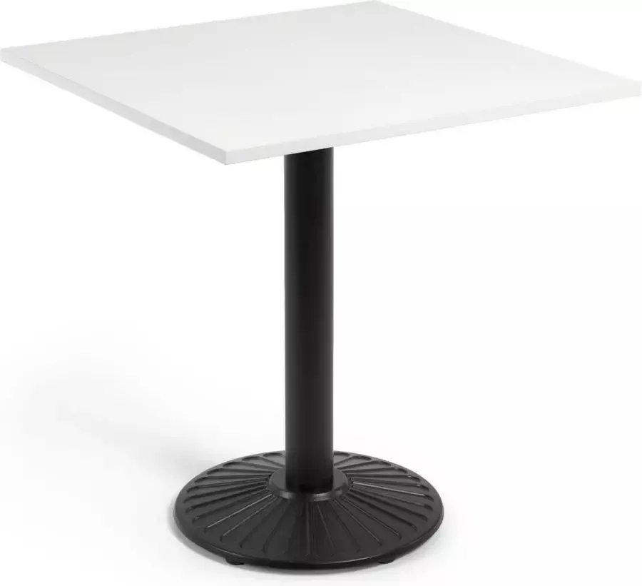Kave Home Tiaret tafel in wit melamine met zwart metalen voet 69 5 x - Foto 1