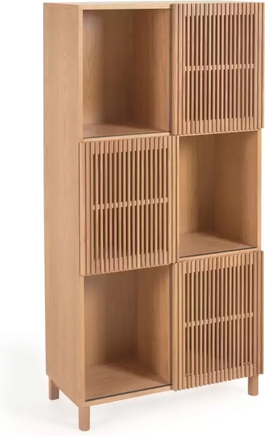 Kave Home Boekenkast Beyla 42.5 x 84.5 cm 78% MDF E0 (vezelplaat met gemiddelde dichtheid en lage formaldehyde-emissie klasse E0) 20% Eikenhoutplaat (Quercus alba) 2% Essenboomhout (Fraxinus Excelsior) - Foto 2