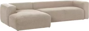 Kave Home 4-zitsbank Blok beige met chaise longue links 330 cm
