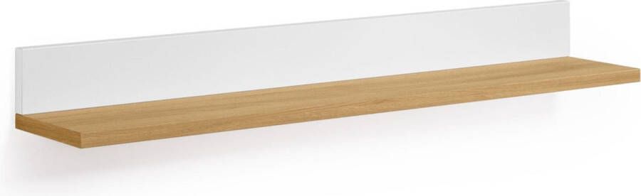 Kave Home Abilen wandplank in eiken fineer wit gelakt 80 x 15 cm fsc 100%