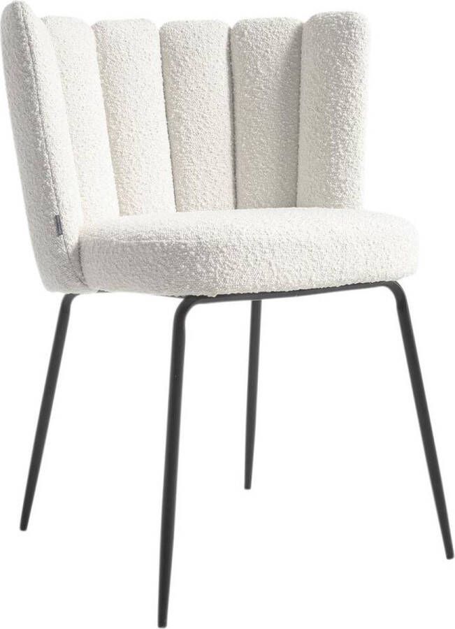 Kave Home Aniela chair in white sheepskin and metal with black finish - Foto 2