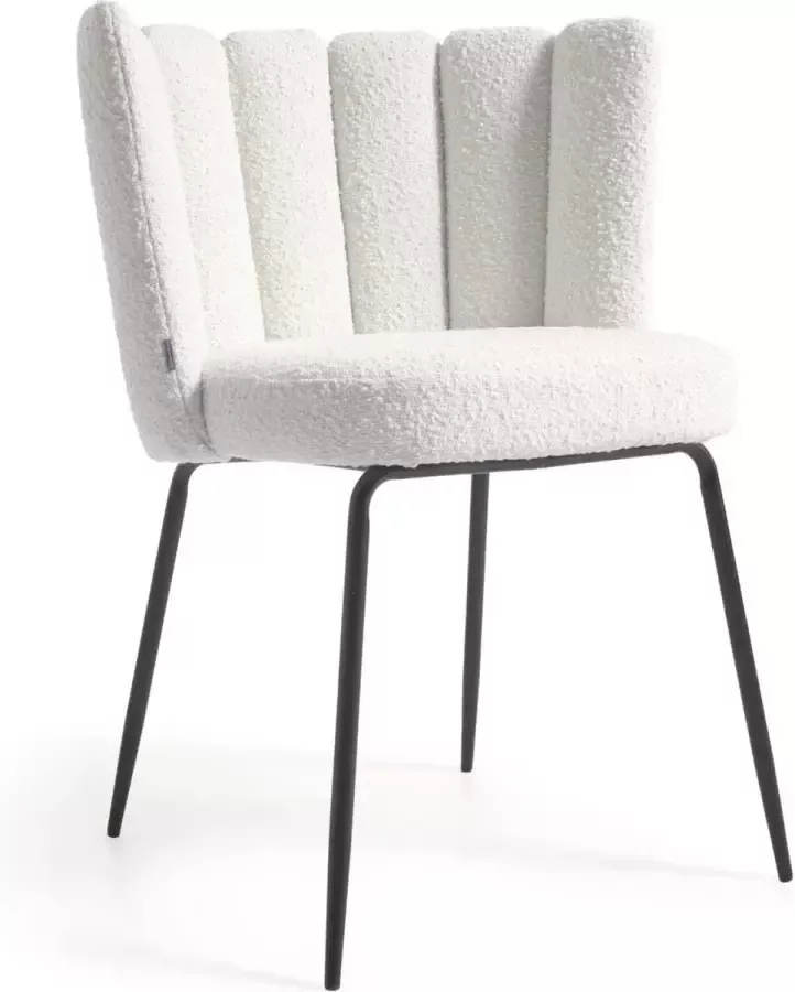 Kave Home Aniela chair in white sheepskin and metal with black finish - Foto 3