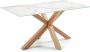 Kave Home Argo tafel in wit porselein met hout-effect stalen poten 160 x 90 cm - Thumbnail 2