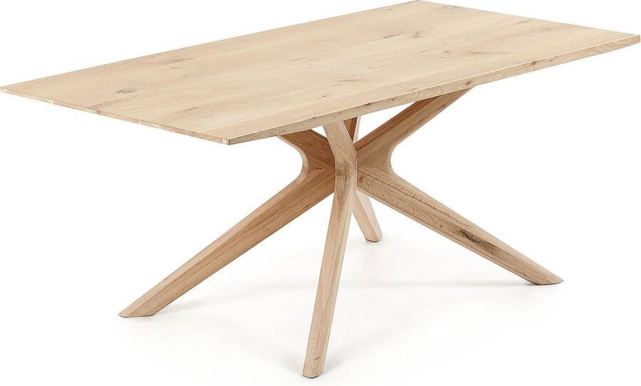 Kave Home Normande Armande tafel eiken fineer met gebleekte afwerking 180 x 90 cm (mtk0123)