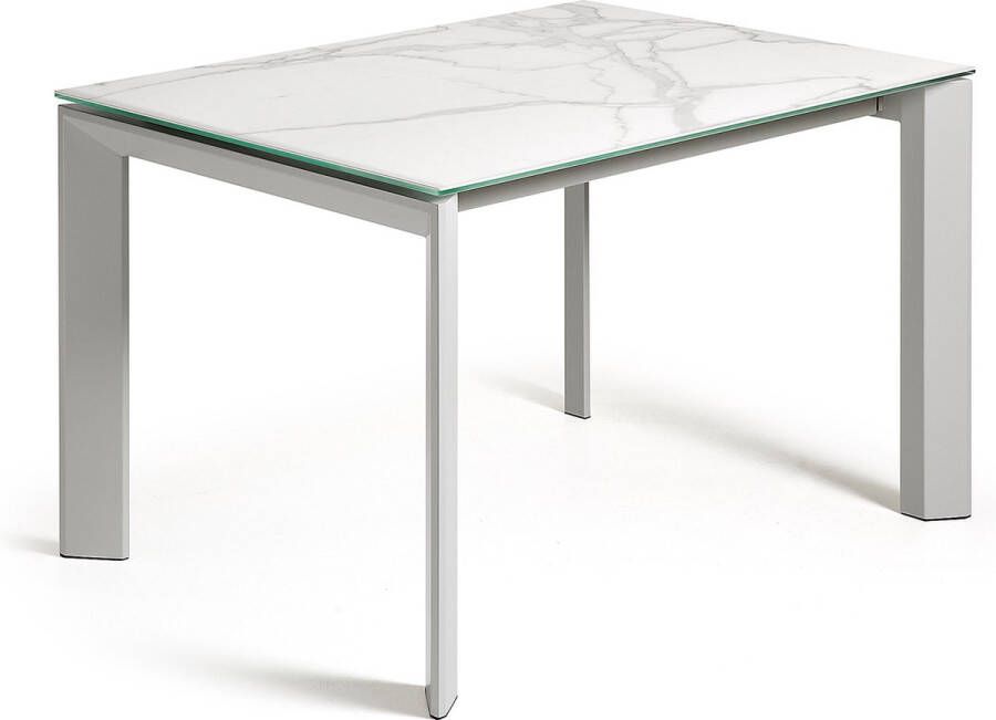 Kave Home Axis uitschuifbare tafel van porselein met grijze poten 120 (180) cm (mtk0172) - Foto 2