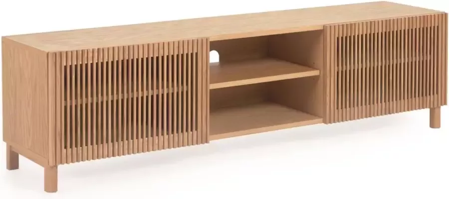 Kave Home Beyla TV-meubel met 2 deuren in massief hout en eikenfineer 180x49 5 cm 100% FSC - Foto 3