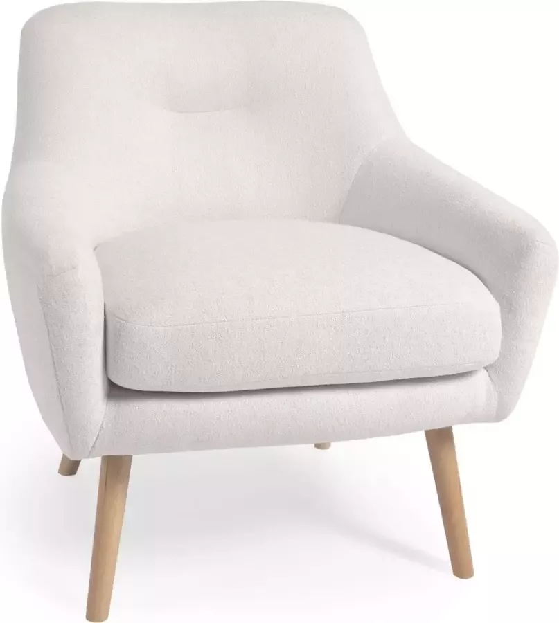 Kave Home Candela fauteuil in wit micro-bouclé - Foto 3