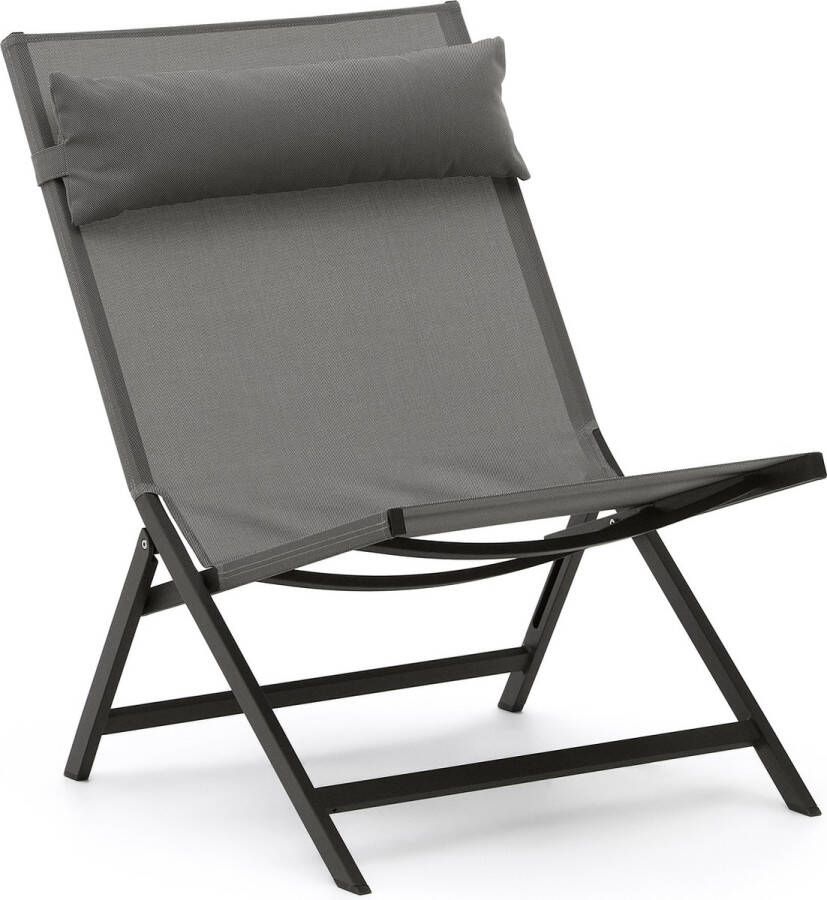 Kave Home Canutells opvouwbare aluminium stoel met donkergrijze afwerking - Foto 2