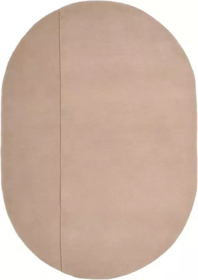 Kave Home Cosima ovaal wollen tapijt in beige Ø 160 x 230 cm