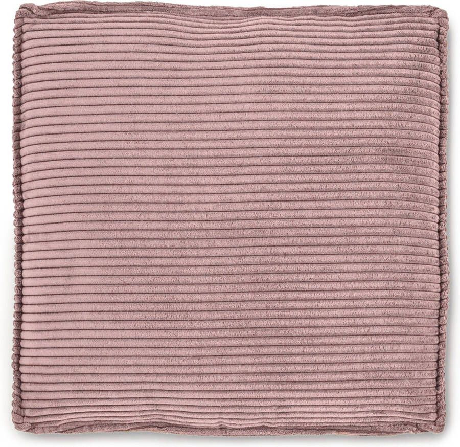 Kave Home Dik roze ribfluweel Blok-kussen 60 x 60 cm - Foto 1