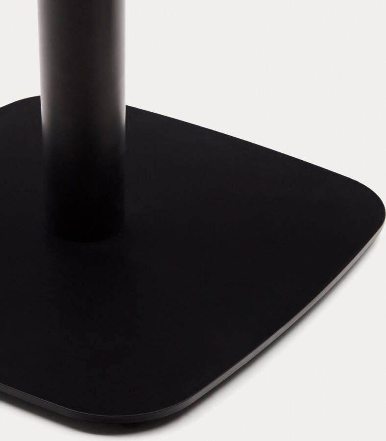 Kave Home Dina-tafel van noothouten melamine en zwart gelakte metalen poot 70 x 70 x 70 cm