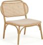 Kave Home Doriane solid oak easy chair with natural finish and upholstered seat - Thumbnail 1