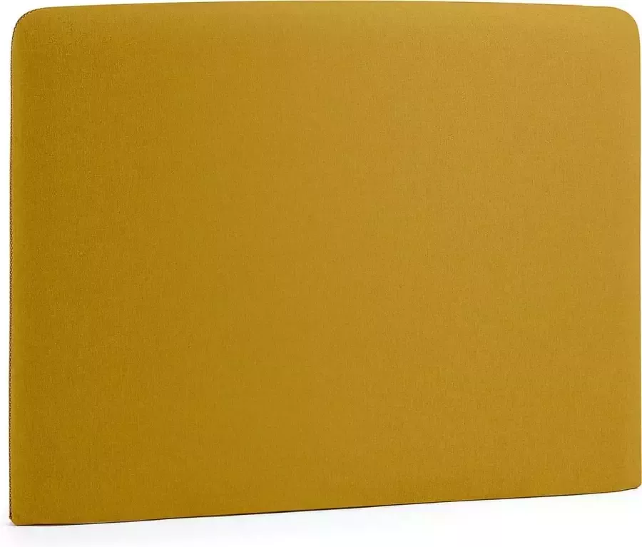 Kave Home Dyla hoofdbord met afneembare hoes in mosterd voor bedden van 90 cm - Foto 1