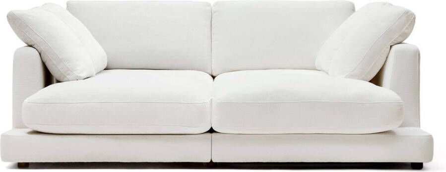 Kave Home 3-zits Loungebank Gala Met dubbele chaise longue Chenille Wit - Foto 2