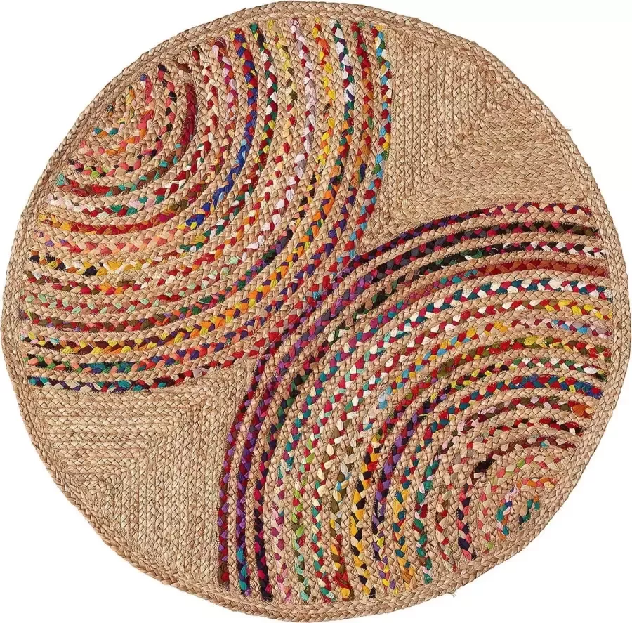 Kave Home Graciela rond vloerkleed van multicolour jute en katoen Ø 100 cm