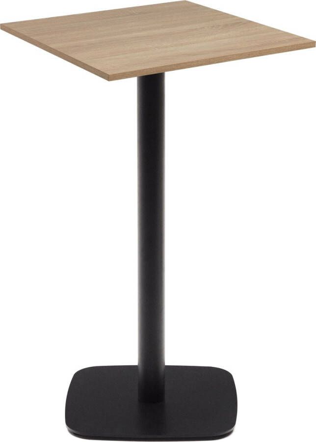 Kave Home Hoge Tiaret-tafel van natuurlijke melamine en zwart gelakte metalen poot 60 x 60 x 96 cm - Foto 2