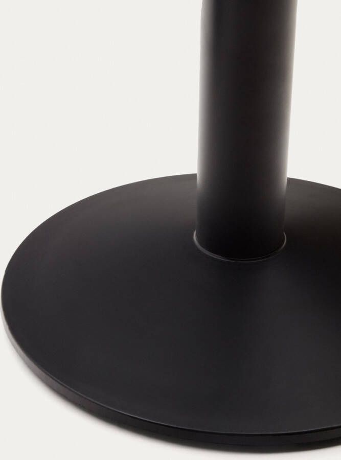 Kave Home Hoge Tiaret-tafel van natuurlijke melamine en zwart gelakte metalen poot Ø 60 x 60 x 96 cm