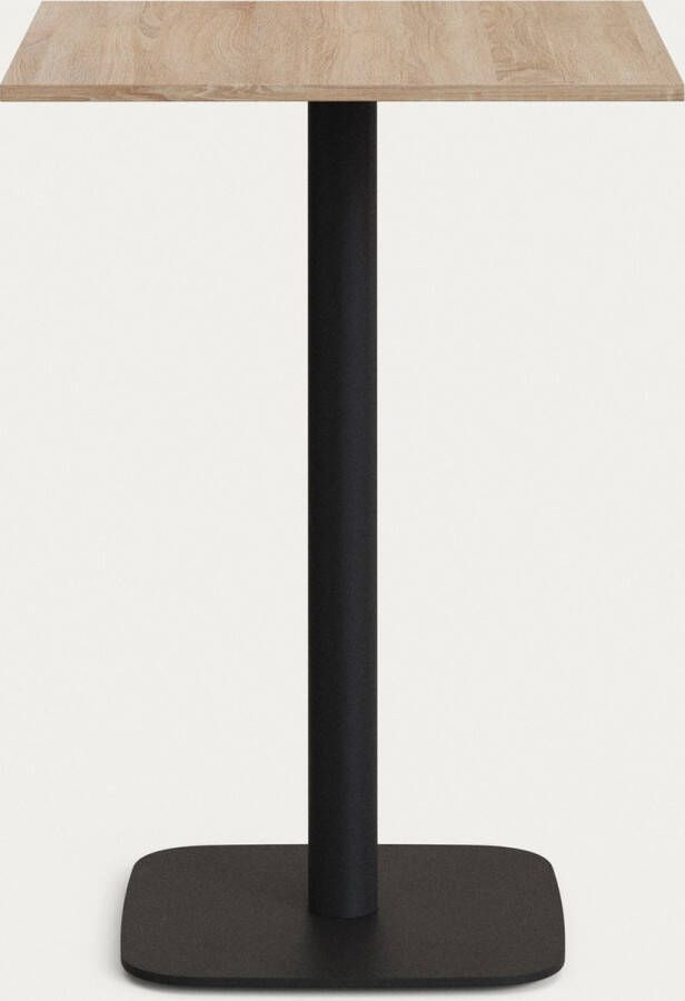 Kave Home Hoge Tiaret-tafel van natuurlijke melamine en zwart gelakte metalen poot 60 x 60 x 96 cm