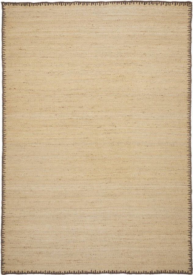 Kave Home Jute tapijt Sorina met bruine rand 160 x 230 cm