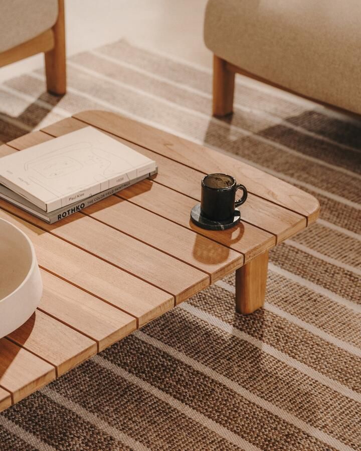 Kave Home 3-zitsbank Tirant van FSC 100% massief teakhout 212 cm