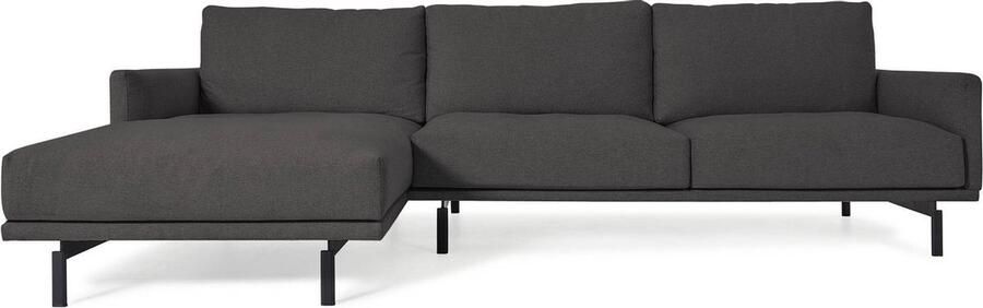 Kave Home 4-zitsbank Galene donkergrijs met chaise longue links 314 cm