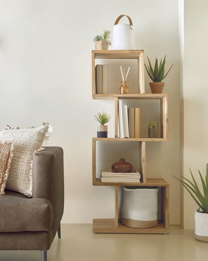 Kave Home Nachtkastje Abilen wandplank in eiken fineer en wit gelakt 120 x 15 cm fsc 100%