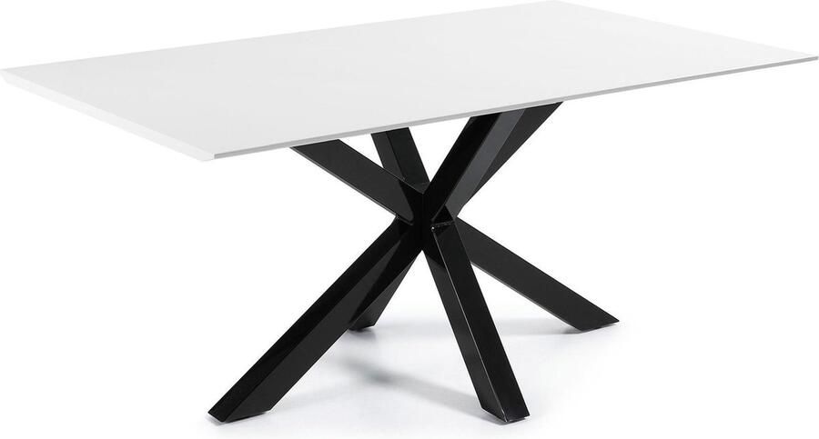 Kave Home Eettafel Argo zwart wit gelakt 160 x 90cm
