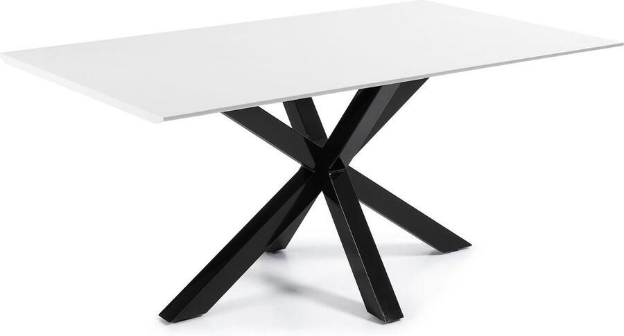 Kave Home Argo eettafel 180 cm wit-zwart LaForma