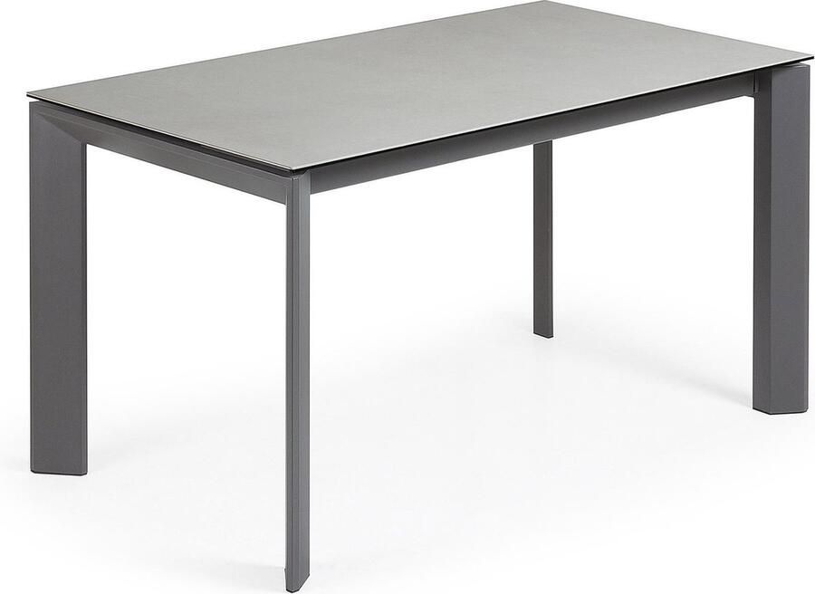 Kave Home Axis uitschuifbare tafel 140 (200) cm porselein afwerking Hydra-draad antraciet benen - Foto 2