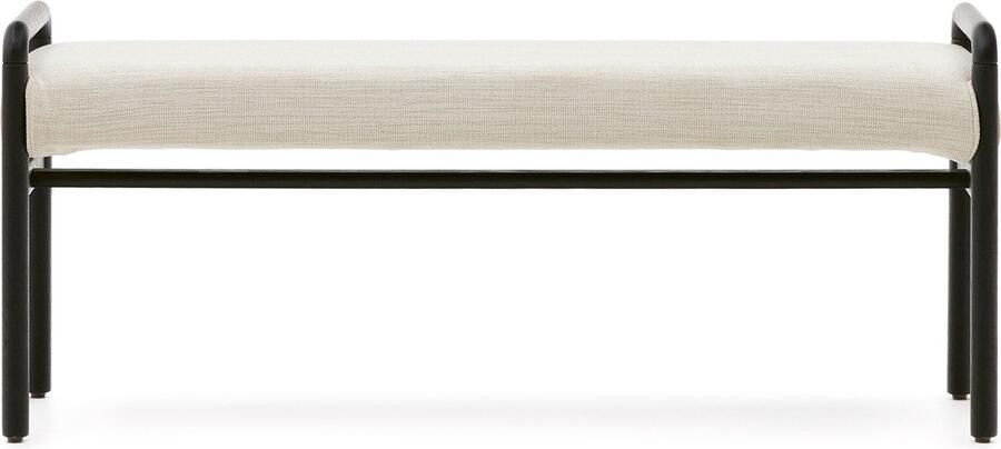 Kave Home Bankje Macaret massief eikenhout zwarte afwerking afneembare hoes 120 cm FSC Mix Credit