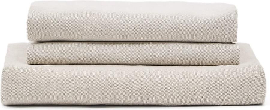 Kave Home Beige hoes voor 3-zitsbank met kussens Zenira van katoen en linnen 230 cm