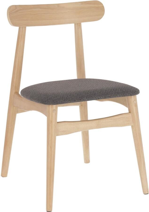Kave Home Donkergrijze stoel Nayme van essenfineer en poten van massief rubberhout - Foto 3