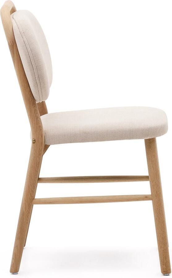 Kave Home Helda stoel in beige chenille en massief eikenhout FSC Mix Credit - Foto 3
