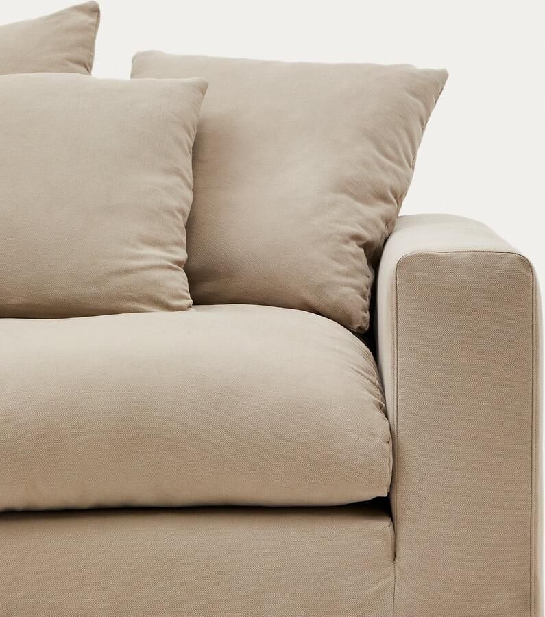 Kave Home Hoes voor fauteuil Nora van beige linnen en katoen 140 cm