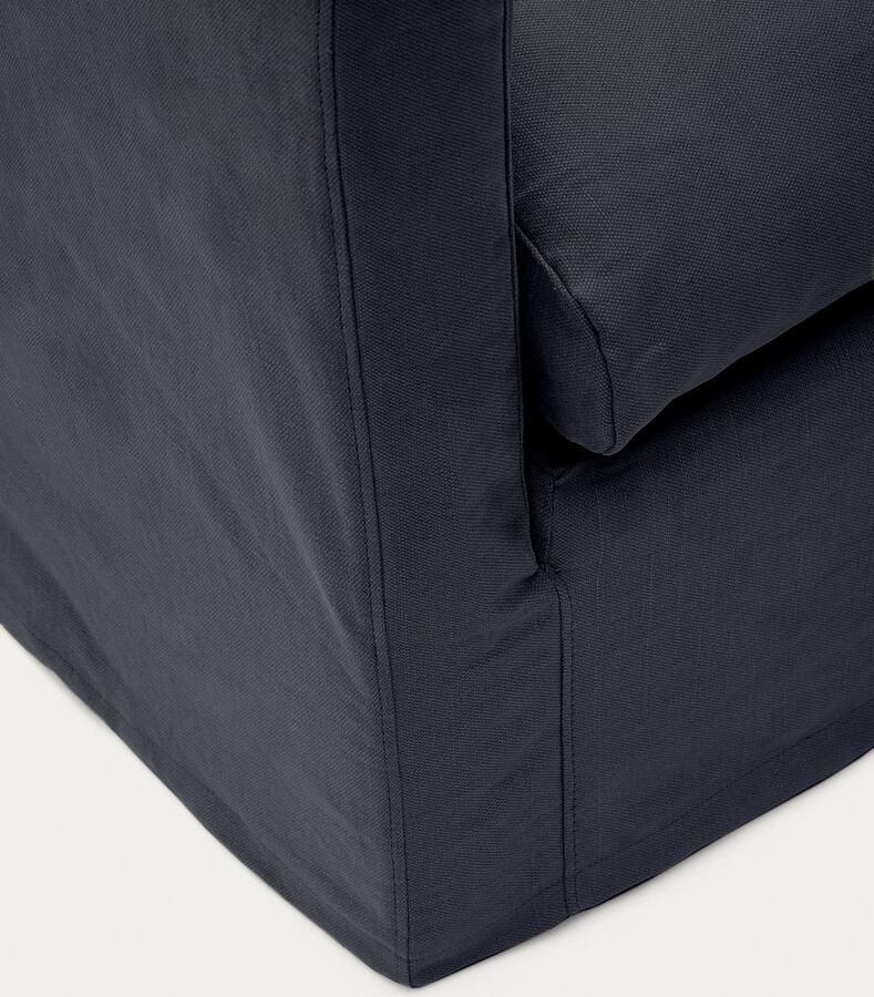 Kave Home Hoes voor fauteuil Nora van grijsantraciet linnen en katoen 92 cm