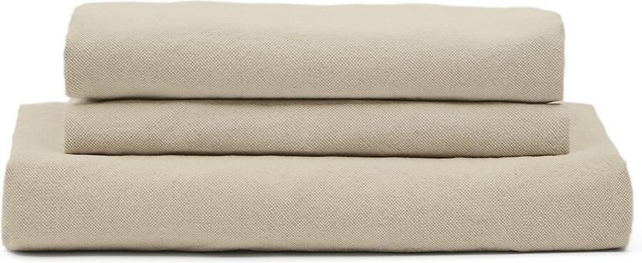 Kave Home Hoes voor 3-zitsbank Nora van taupe linnen en katoen