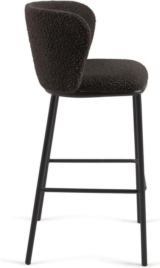 Kave Home Ciselia Kruk ciselia van zwart schapenwol en zwart metaal 75 cm hoog (mtk0217) - Foto 2