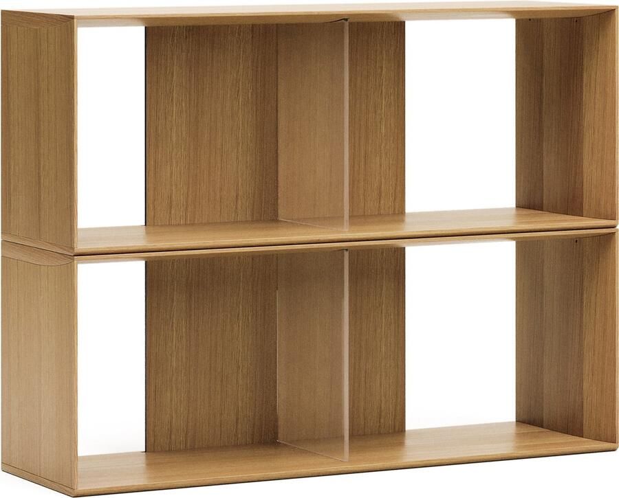 Kave Home Litto set van 2 modulaire planken in eikenfineer 101 x 76 cm - Foto 2