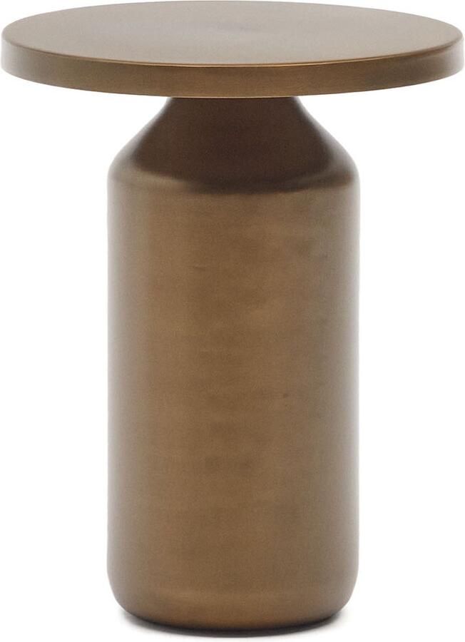 Kave Home Ronde bijzettafel Malya in metaal met koperen afwerking Ø 40 5 cm - Foto 2
